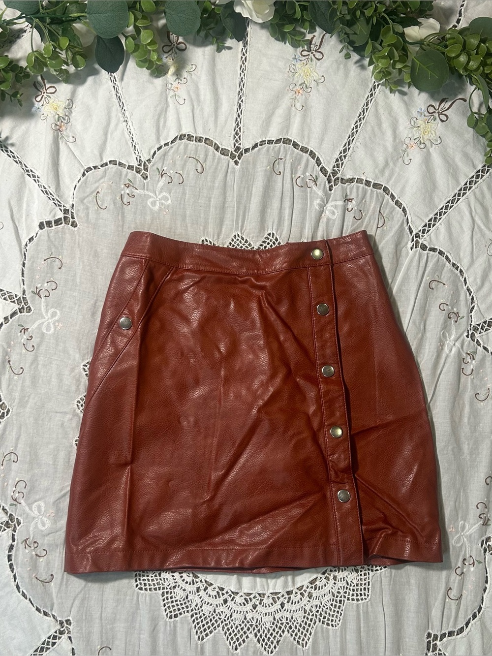 Urban Outfitters Faux Leather Button-Front skirt
